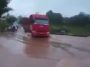 Failed attempt to cross the flooded road (Video)