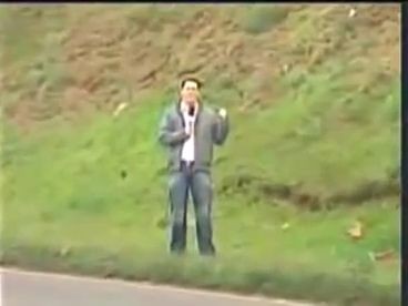 Right from nowhere a truck breaks in half