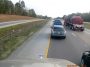 Car and truck failed to share the road (Video)