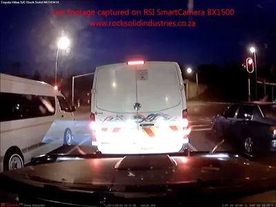 Multiple vehicles smashed by uncontrollable truck (Video)